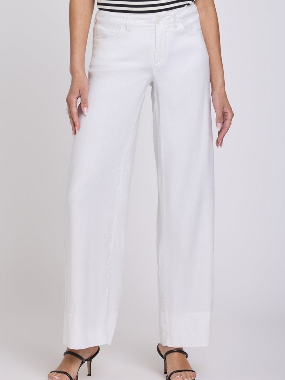 NYDJ 5 Pocket Wide Leg Linen Blend Pants
